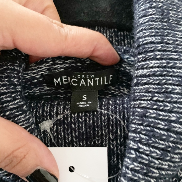 SOLD*J. Crew • Blue Marled Knit Turtleneck Sweater - Picture 6 of 8